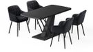 Vicco Table à manger Fenaro Noir 120 x 80 cm avec 4 chaises de salle à manger