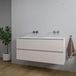 Saniclass Chaci Badkamermeubelset - 120x46x55cm - keramische wastafel wit - 2 wasbakken - zonder kraangaten - 2 lades - mat cotton (beige)