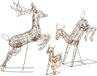 Outsunny Set de 3 rennes éclairés d'extérieur, décoration de Noël, 120 cm, 200 LED blanc chaud, 8 modes et minuterie
