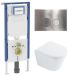 Geberit QeramiQ Dely Toiletset - 36.3x51.7cm - Diepspoel - Rimless - Geberit UP720 Inbouwreservoir - Softclose Toilet Zitting - Steel Bedieningsplaat - Ronde Knoppen - Glans Wit
