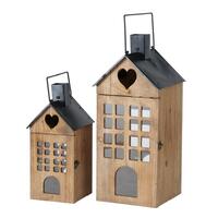 Lantaarn Huismodel Set A 2 H40 En56cm Brixen (Exclusief Kaars)