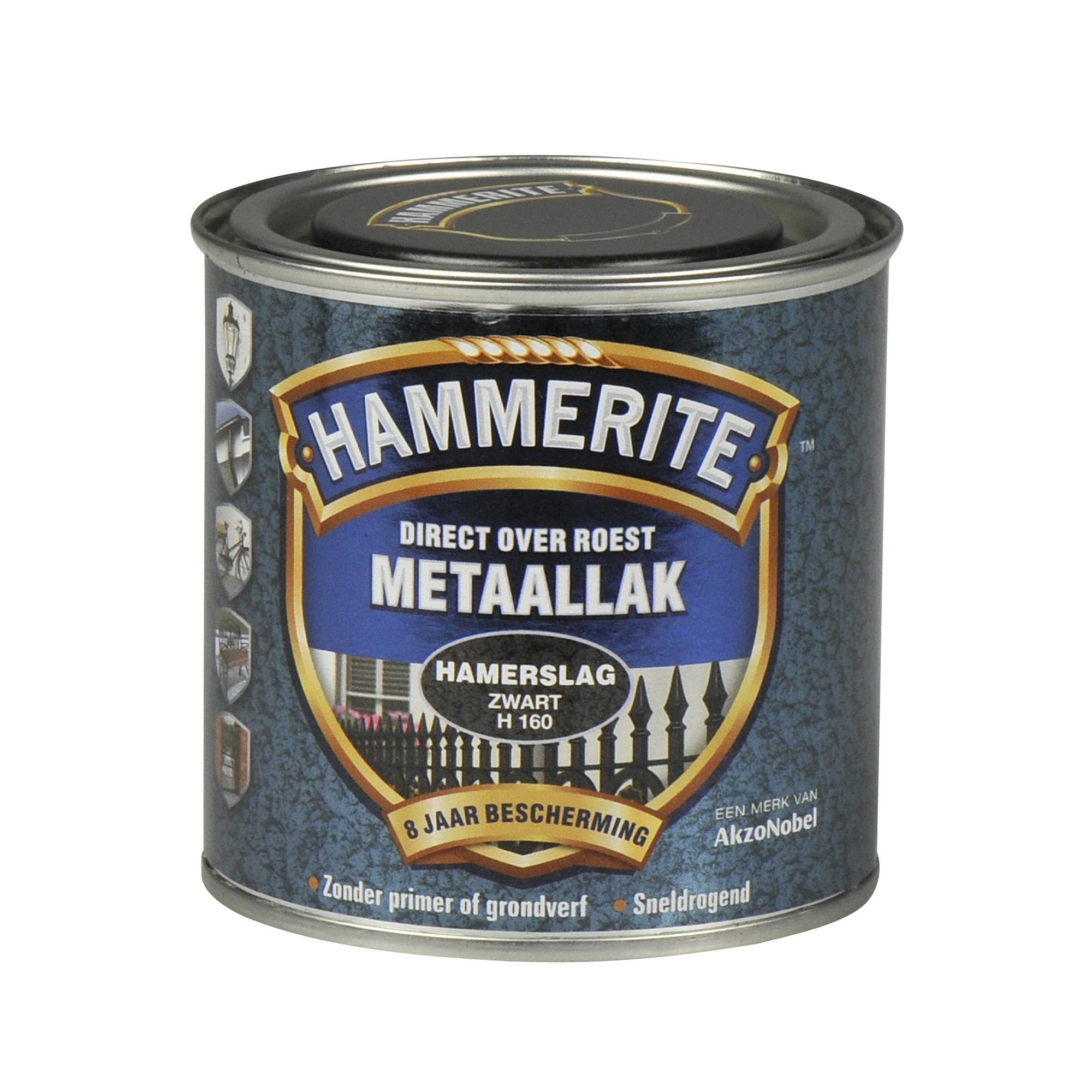 Hammerite direct over roest metaallak hamerslag zwart - 250 ml