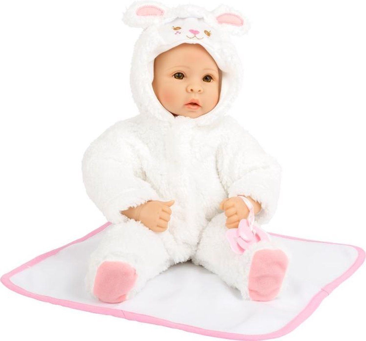Small foot company 11498 babypop lammchen met zacht lichaam, incl. knuffeldeken, rompers en fopspeen, 40 cm, vanaf 2 jaar