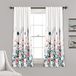 Lush Decor Zuri Flora Kamer Verduisterend Raamgordijn Paneel Paar, 160 cm lang x 132 cm breed, Blauw & Koraal