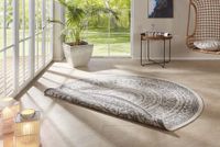 Tapeso Rond vloerkleed Rosica - grijs/crème 200 cm rond