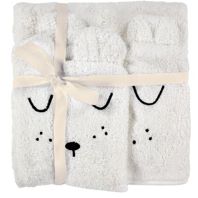 Alvi Terry badhanddoek set met capuchon en washandje - wit