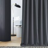 ROOM99 Laurel schuifgordijn met plooiband, 180 x 250 cm breed x hoogte, voor woonkamer, slaapkamer, voor dakbedekking, donkergrijs, 1 stuks
