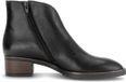 Gabor - Dames - Enkellaarsjes - Zwart - Leer - Cowboylaarzen - Blokhak - Veters