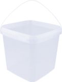 Jerrycanshop Emmer met deksel - 8,7 liter - vierkant - transparant