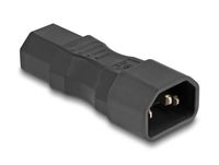 Delock 80467 tussenstuk voor kabels IEC 60320 C14 IEC 60320 C13 Zwart