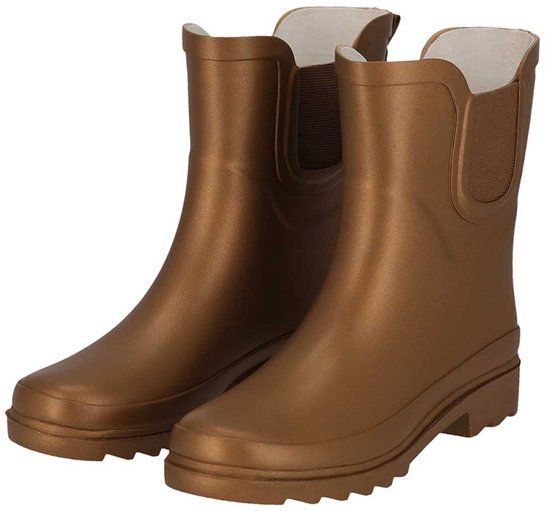 XQ Chelsea regenlaarzen dames - Metallic - 100% rubber - Festival laarzen