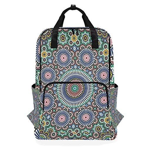 MONTOJ Travel Rugzak Kleurrijke Traditionele Arabische Cirkel School Rugzak - 5721985145504