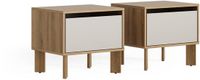 Vicco Nachtkastje Monti, Eikenhout Evoke/Kasjmier, 48.2 x 44 cm Set van 2