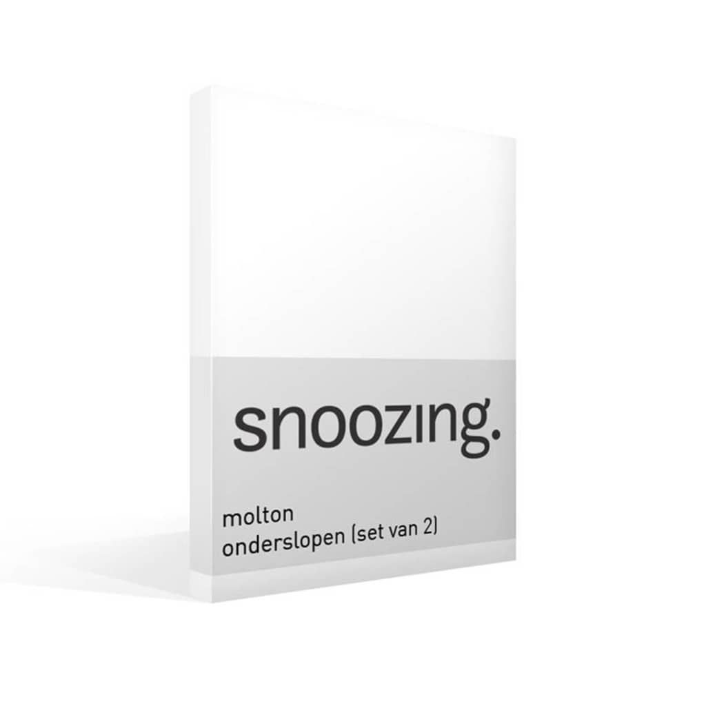 Snoozing Molton Onderslopen Set 60x70 cm - Wit - Katoen