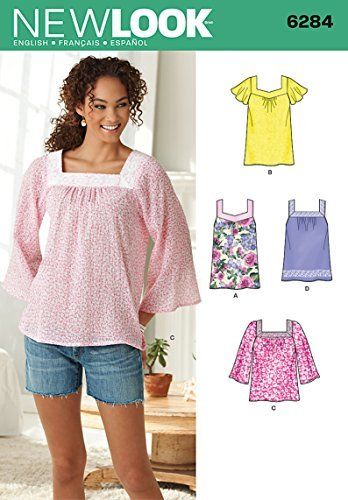 New Look Naaipatroon 6284: Misses' Pullover Top - Maat A