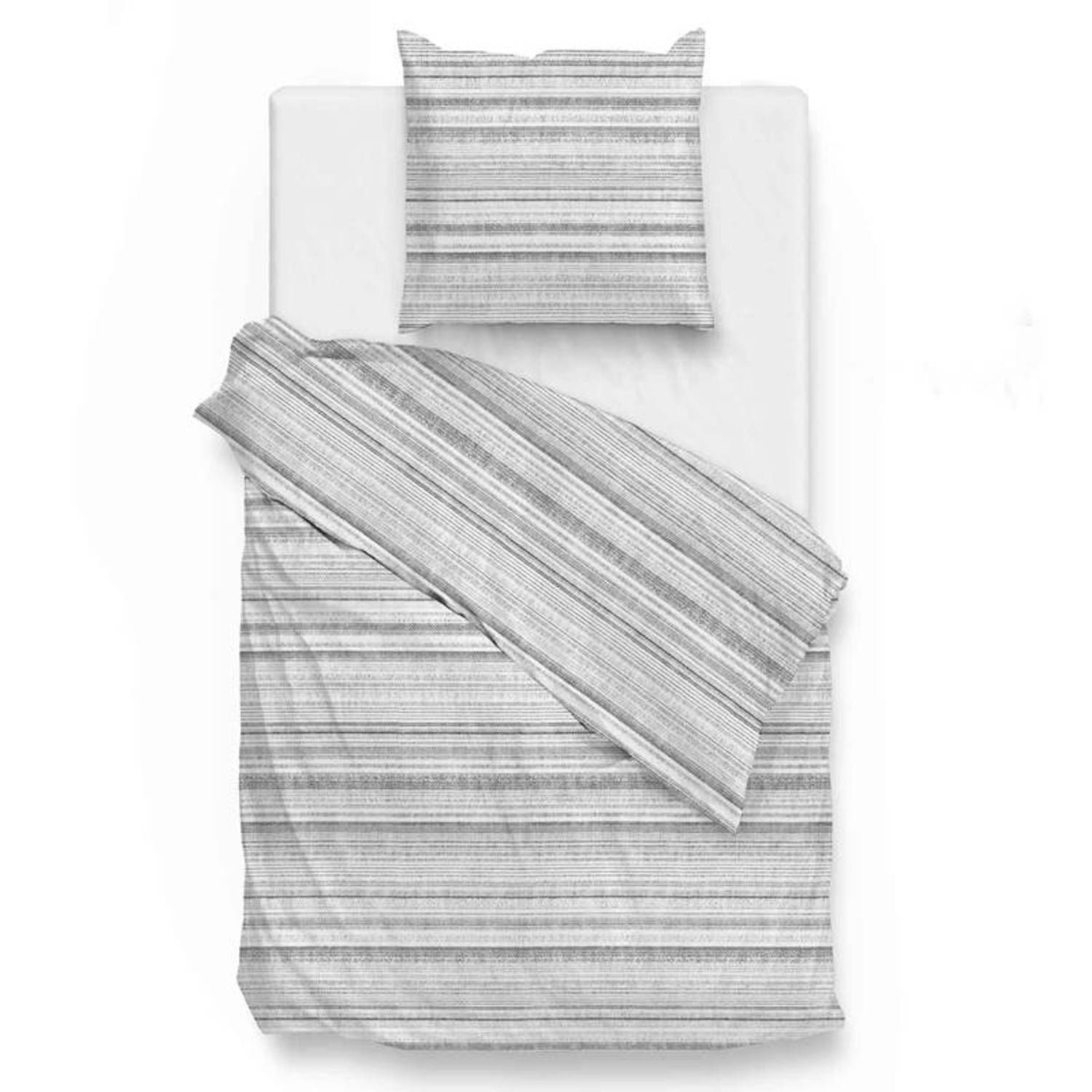 Zo!Home Camaro Flanel Dekbedovertrek - 1-persoons - Silver Grey