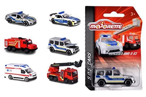 MAJORETTE - SOS noodvoertuig - 1 van de 6 willekeurige speelgoedauto's uit de S.O.S. Cars Edition voor kinderen vanaf 3 jaar, reddingsvoertuigen, 7,5 cm
