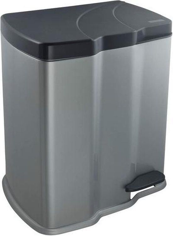 Keeeper Keeper Gunnar - Prullenbak / Pedaalemmer - 7L + 15L - Zilver