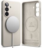 Ringke Silicone Magnetic Hoesje Geschikt voor Samsung Galaxy S26 | Compatibel met MagSafe / Qi2 | Back Cover met Magneet | Zacht Siliconen | Slank Design | Grijs