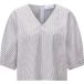 Rich & Royal Short sleeve striped blouse coconut bark 38