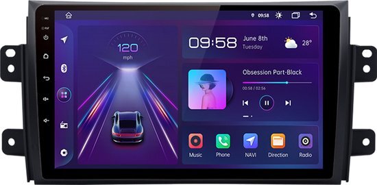 Suzuki SX4 2006-2013 Android 12 Navigatie En Multimediasysteem 1GB RAM 16GB ROM