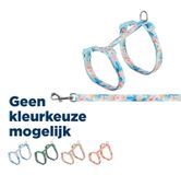 Trixie kattentuigje met riem flower power motief assorti