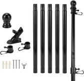 Merkloos / Sans marque Metalen vlaggenmast 1,8 m - 360° draaibare ringen