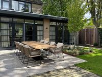 BUITEN living Tulum dining tuinstoel set van 8 | touw + RVS | Sahara Dust