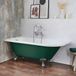 Hudson Reed Baignoire îlot demi-ronde Classique 168,5cm x 75cm - Evergreen (Vert), avec pieds de baignoire chromés | Oxford