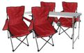 Mojawo Complete set van 5 kampeeraccessoires: verstelbare tafel, stoelen en opbergtas