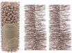 Décorations de Noël set de 2x pièces guirlandes en aluminium et 1x pièce guirlandes de perles rose clair - Guirlandes de Noël