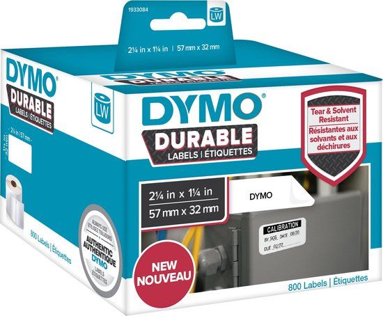 DYMO LW - 57 x 32 mm - Polypropyleen - Wit - 800 labels