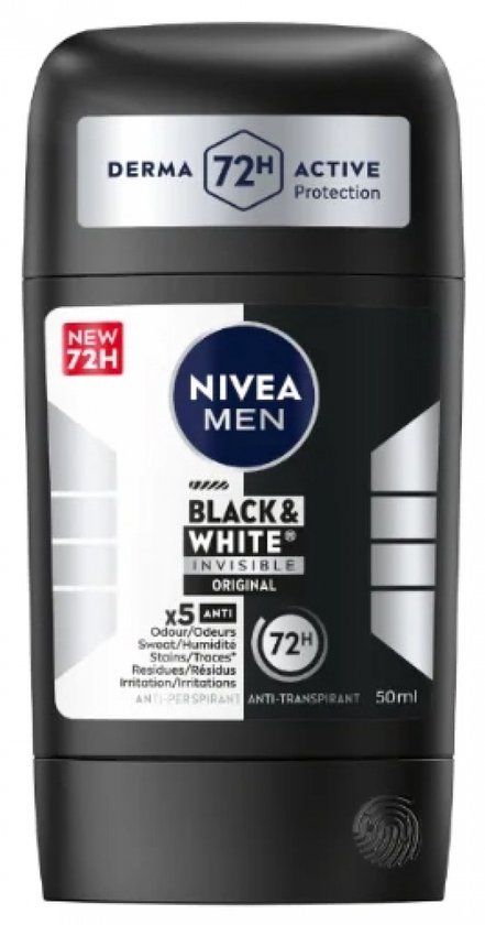 NIVEA Men Black & White Invisible Deodorant Stick - 50 ml