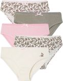 Vertbaudet Set van 5 meisjes slips beige gebloemd katoen elastaan maat 104