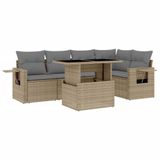vidaXL Loungeset met Kussens, Poly Rattan, Beige