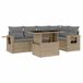 vidaXL Loungeset met Kussens, Poly Rattan, Beige