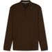 OLYMP Casual Regular Fit Poloshirt lange mouw bruin, Effen