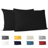 Dreamzie katoenen kussensloop 40x70 cm zwart (set van 2), OEKO-TEX
