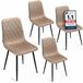 Merkloos Set van 4 fluwele stoelen met stalen poten