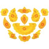 PME 106M015 JEM Bloemenapplicatie - uitsteekvormpjes in Jakobinische stijl, assortiment, 12-delig, kunststof, ivoor, 17 x 2 x 22 cm