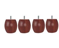 MARGOT Douceur Boule bedpoten, mahoniehout, hoogte 9,5 cm, 4 stuks