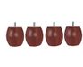 MARGOT Douceur Boule bedpoten, mahoniehout, hoogte 9,5 cm, 4 stuks