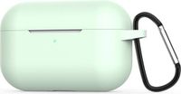 By Qubix AirPods Pro / AirPods Pro 2 siliconen hoesje met karabiner haak - Lichtgroen