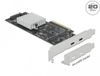 Delock PCI Express x8 Card to 2 x external SuperSpeed USB 20 Gbps (USB 3.2 Gen 2x2) USB Type-C™ female - Low Profile Form Factor