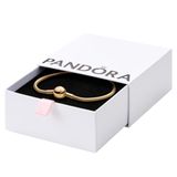 PANDORA Schlangen-Gliederarmband in Gold mit 18 Karat vergoldete Metalllegierung aus der PANDORA Moments Collection, 16cm