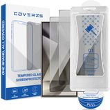 Coverzs Tempered Glass Privacy Screenprotector met Frame (2-Pack) geschikt voor Samsung Galaxy S24 Ultra