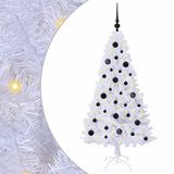 vidaXL Kunstkerstboom Wit 150 cm PVC en Staal