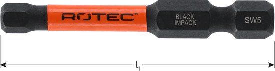 Rotec IMPACT insertbit inbus 4,0 L=50mm E 6,3 BASIC - 5 stuks