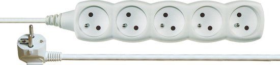 Emos 1902050500, Basis, Wit, 5 AC-uitgang(en), 5 m, 250 V, 10 A