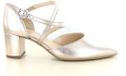 Gabor 81.343 dames platina leren blokhak peeptoe slingpumps met gesp 39